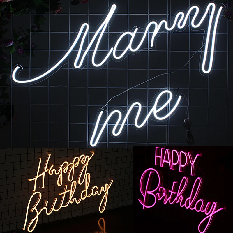 Neon Light Sign Custom Led For Room Bar Club Wall Hanging Holiday Wedding Birthday Party Decorations Personalized Gift Decor