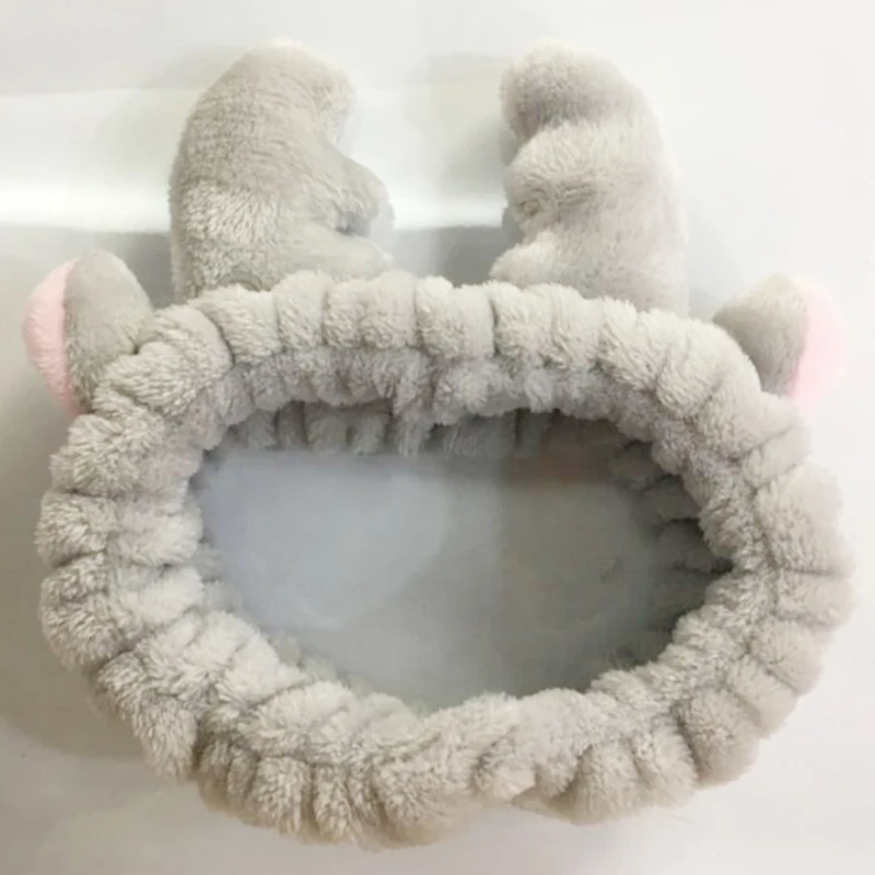 

Wash Face Hair Holder Hairbands Soft Warm Coral Fleece Bow Animal Ears Headband For Women Girls Turban Fashion Hair Accessories