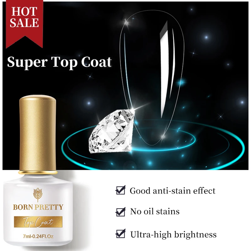 

Гель-лак BORN PRETTY для базового и топового покрытия ногтей, прозрачный матовый топовый лак для дизайна ногтей, 1 бутылка, 7 мл