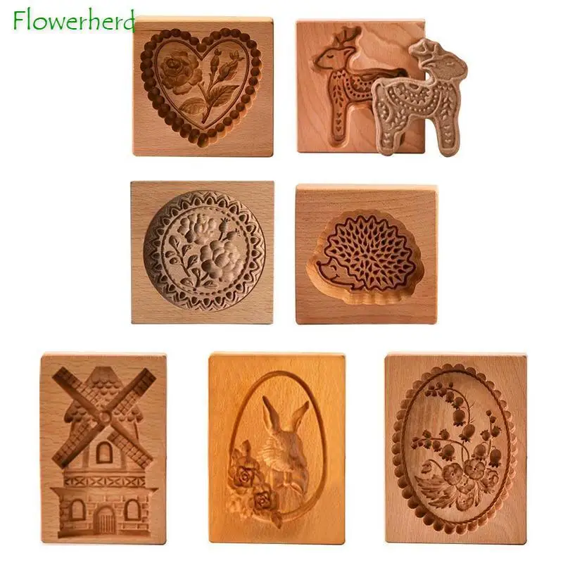 Форма для печенья деревянная форма имбиря пресс 3D тиснения торта инструменты