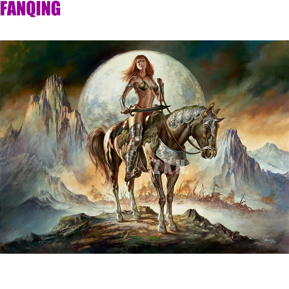 

5D Mosaic Diamond Painting Sexy Woman Riding Horse Diy Rhinestone Embroidery Cross Stitch Full Square Round Drill Home Decor