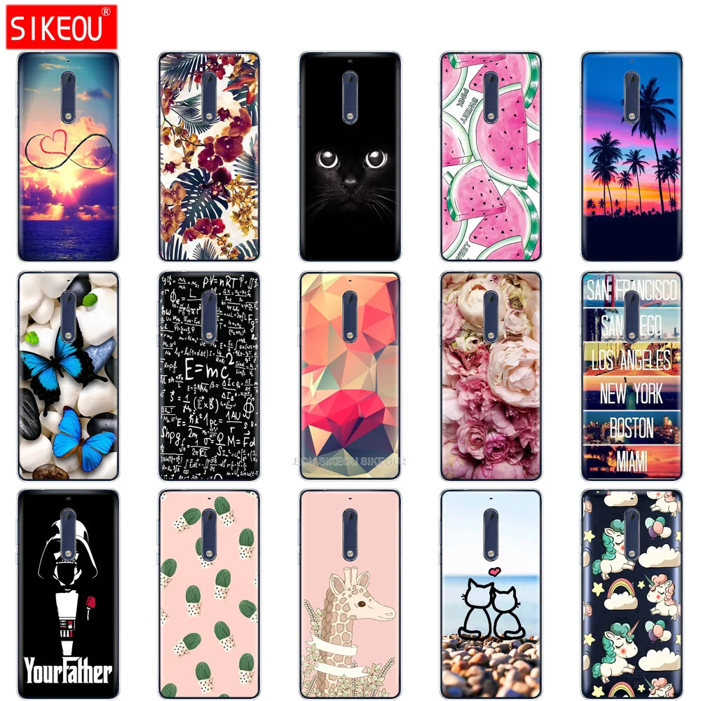 Силиконовый чехол для телефона Nokia 5 3 6 7 8 9 2017 мягкий из ТПУ полная защита 360