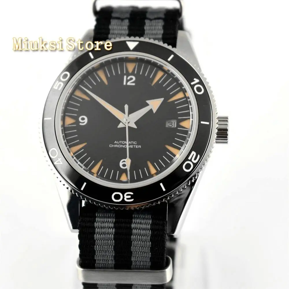 Мужские автоматические механические часы с черным стерильным циферблатом 41 мм |