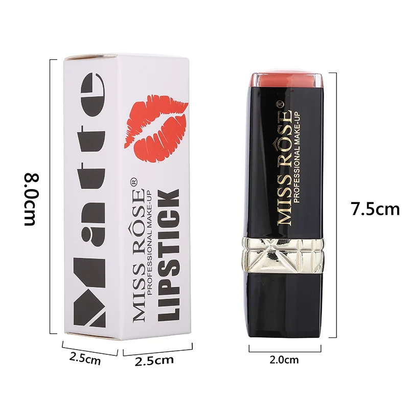 

Miss Rose Lipstick Matte Waterproof Velvet Lip Stick 12 Colors Sexy Red Brown Pigments Makeup Matte Lipsticks Beauty Lips set