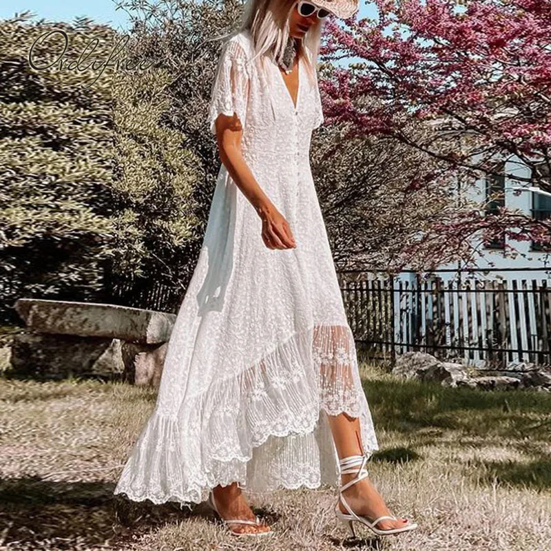 Женское длинное платье Ordifree в стиле бохо однобортное летнее привлекательное