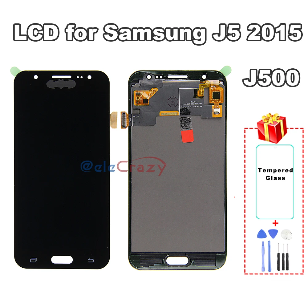 100% протестированный для SAMSUNG Galaxy J5 2015 J500 J500F J500FN J500M J500H ЖК дисплей с сенсорным