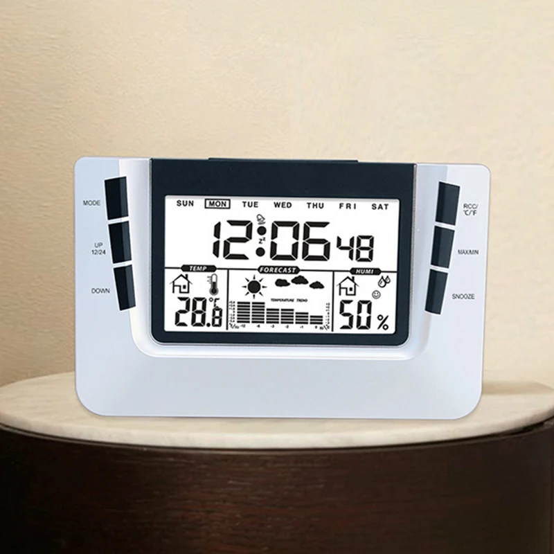 Светодиодный цифровой будильник отображает Погодный термометр с погодным