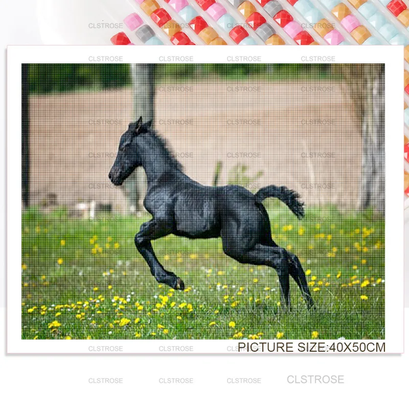 

Modern Diy Galloping Horse Diamond Painting Animal Home Decoration Square Round Diamond Modern Home Living Room Decoration