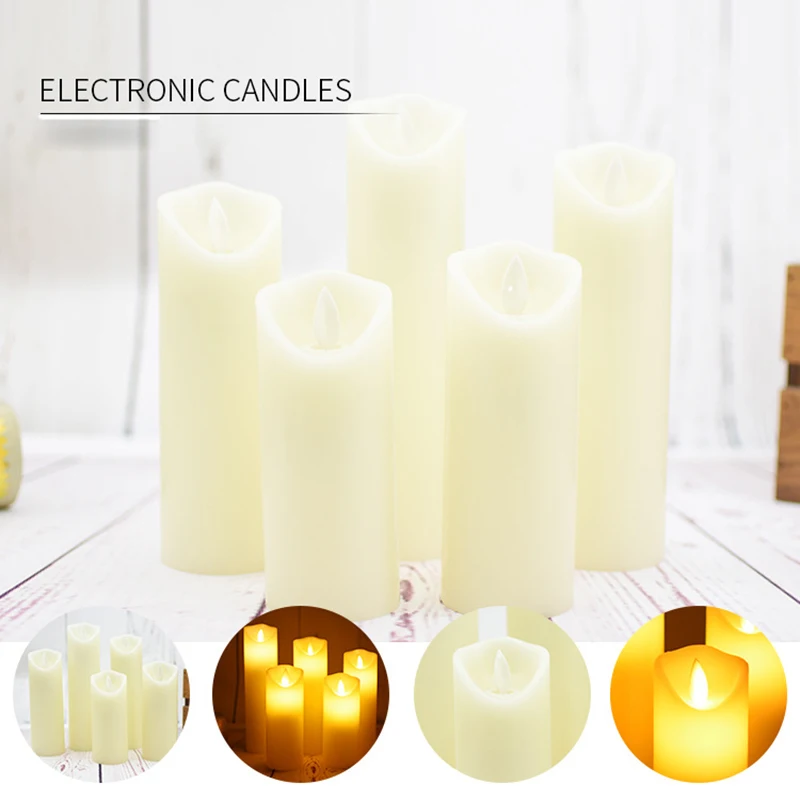 Беспламенные Свечи светодиодный свечи реалистичные перемещения набор из 5 цвета