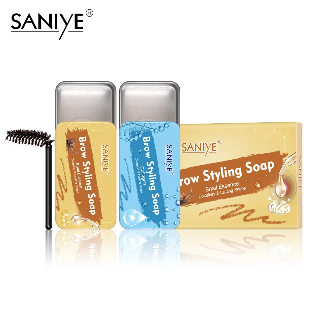 

SANIYE Eyebrow Soap Wax With Trimmer Fluffy Feathery Eyebrows Pomade Gel For Eyebrow Lamination Makeup Soap Brow Sculpt E324
