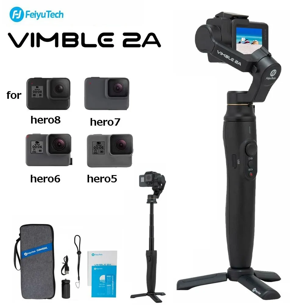 3 осевой Ручной Стабилизатор Feiyu Vimble 2A для экшн Камеры GoPro Hero 8/7/6/5 s Feiyutech Gimbal