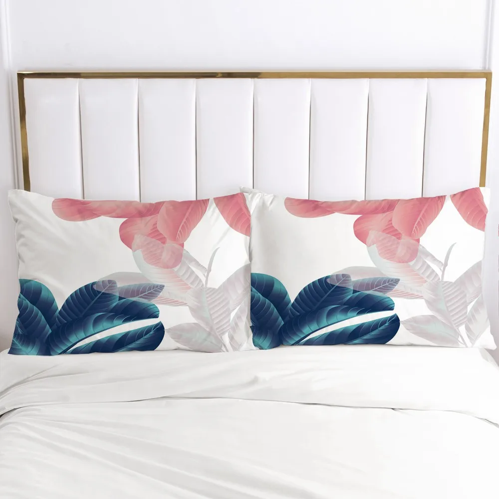 

2PCS 3D Printed Estheticism Leaves 100%Polyester Pillowcase Printed Home Decorative Pillowcase Pillow Case Decoraion Bedclothes