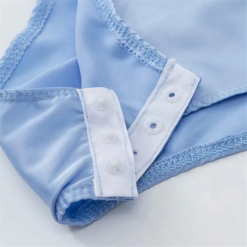 

Rapwriter Sexy Backless Panelled Lace Up Square Collar Lolita Style Bodysuits Women 2019 short sleeves Open Crotch Bodysuit