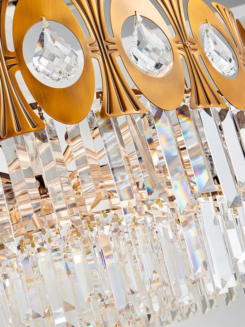 

New luxury crystal chandelier living room lamp rectangle modern lustre salon restaurant chandelier bedroom European chandelier
