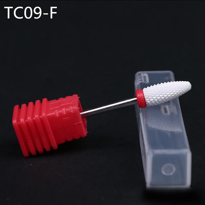 TC09 1 шт. керамические сверла для ногтей 3/3" хвостовик для электрического маникюра, педикюра, фрезы, фрезы, напильники, аксессуары Tc01-05 - Цвет: TC09