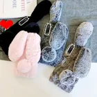 Силиконовый чехол с пушистым кроликом для Xiaomi Mi 9 A3 Poco X3 A2 lite Note 10 9S 5 6 7 9 Pro Redmi 8 8T 9A 8A 7A 6A