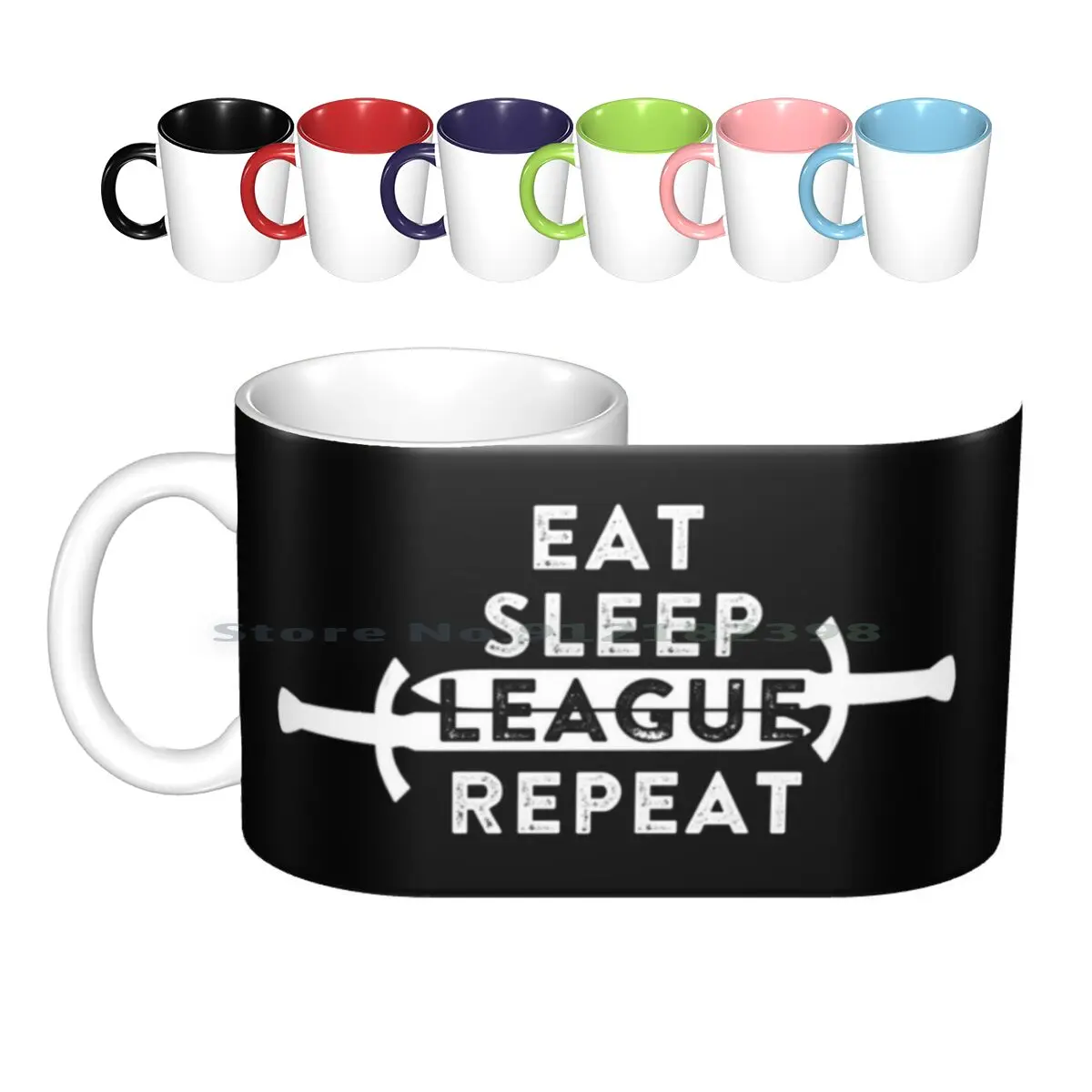 

Игровые керамические кружки Eat Sleep League Legends, кофейные чашки, кружка с молочным чаем, играй в League Legends, гейммер нерд