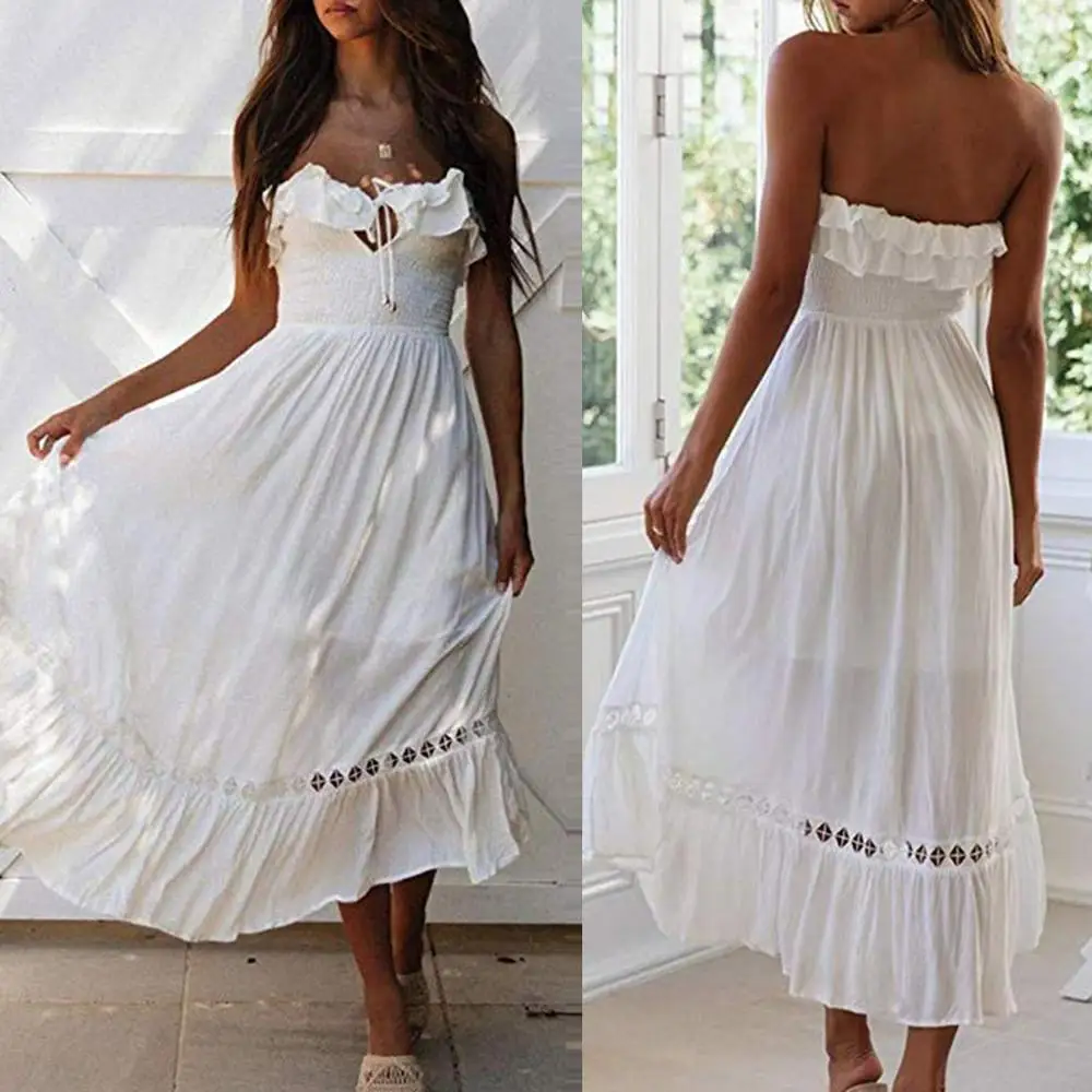 Летнее белое длинное розовое платье без рукавов элегантное женское кружевное