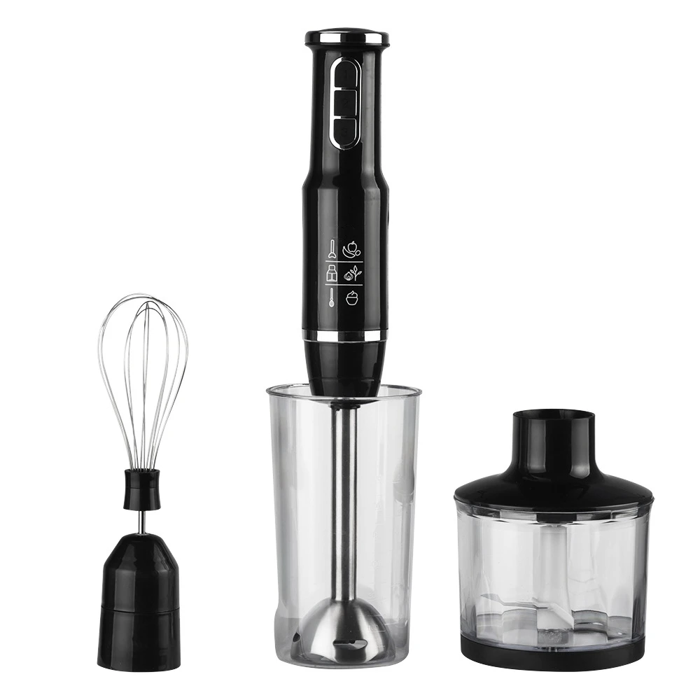 

4-in-1 High Performance Electric Blender 3 Speeds Adjustable, Multifunctional Mixer with Whisk, Chopper and Measuring Cup