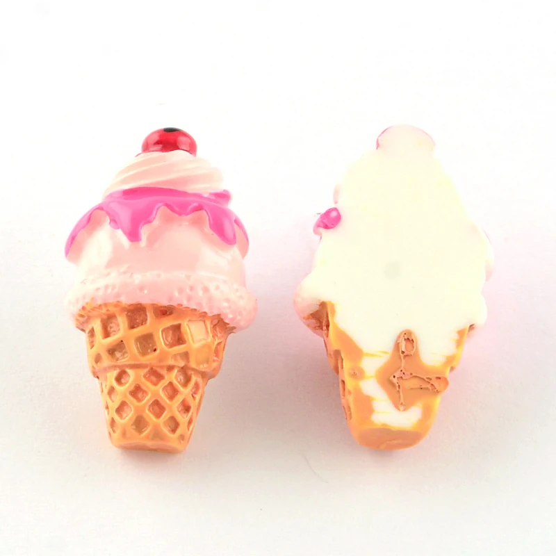 

10 шт. кабошоны из смолы, мороженое, ярко-розовый 25 ~ 26x8,5 ~ 15x8 ~ мм