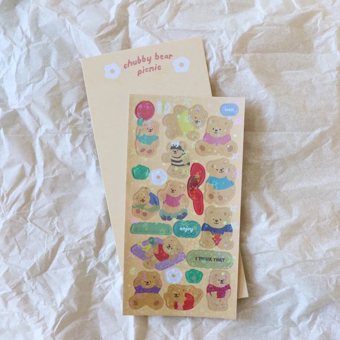 Ins кавайный проект &quotМедвежонок Лазерная голографическая Стикеры для
