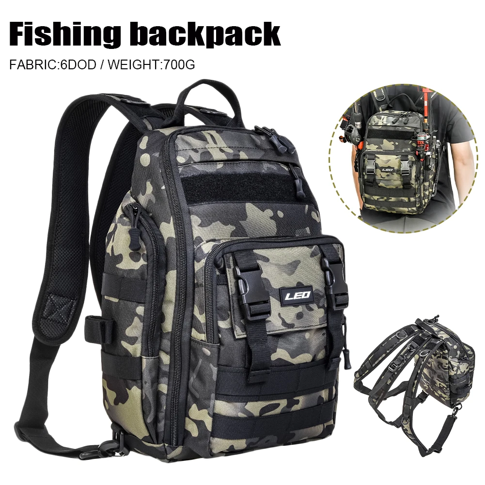

New9L Fishing Bag Tackle Backpack Waterproof 3 Strap Crossbody Sling Bag Camping Hiking Climbing Sports Travel Shoulder Backpack