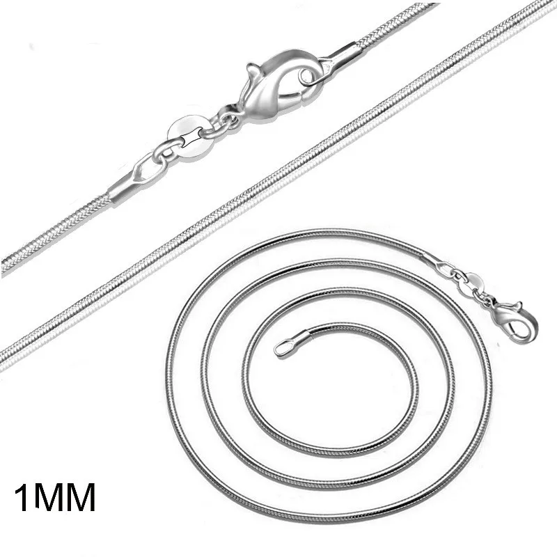 

Цепочка со змеиным плетением 1 мм, цепочка со змеиным плетением для женщин, ожерелье для женщин, ключицы Европы и Америки
