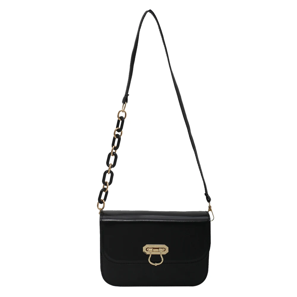 

Fashion Exquisite Shopping Bag Women Chain Shoulder Bag Daily Solid Color PU Leather Portable Crossbody Satchel