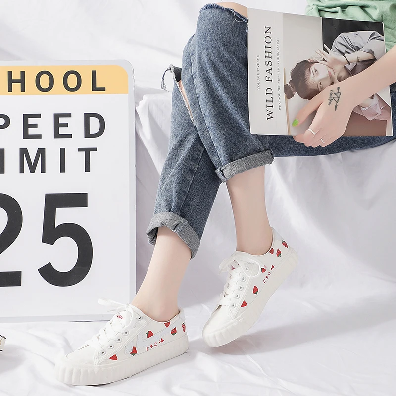 Женские парусиновые туфли повседневные кроссовки с ручной росписью в виде