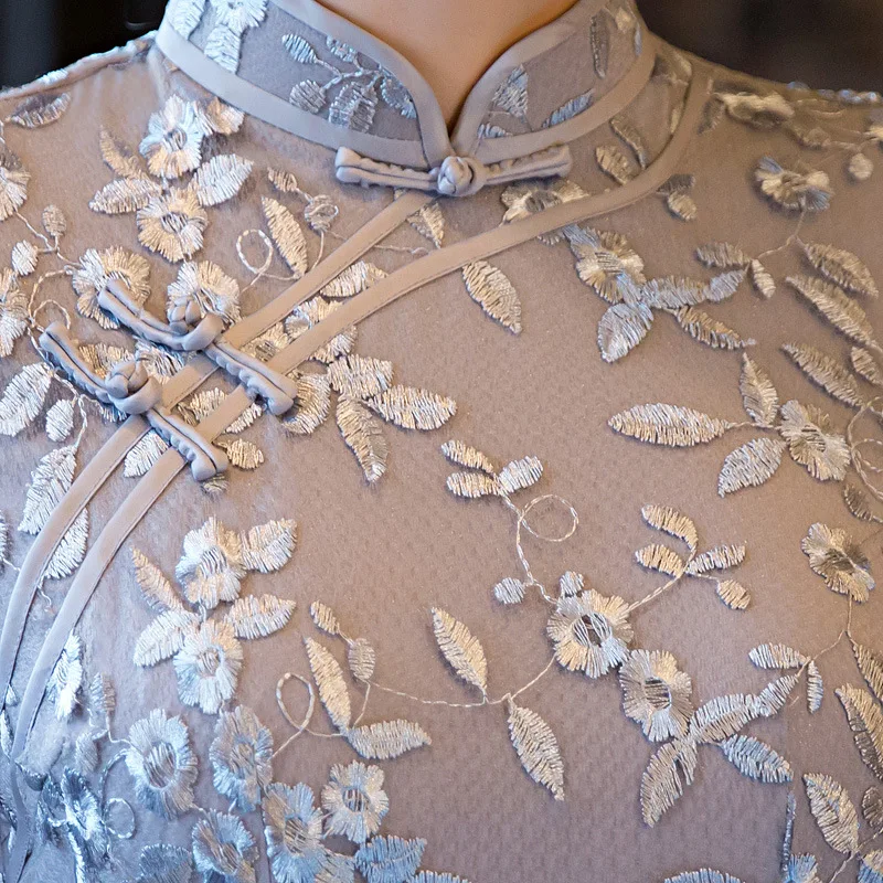 Новый дизайн сексуальное женское длинное платье Чонсам с вышивкой китайские