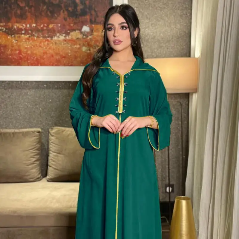 Мусульманский халат Дубая с тесьмой бриллиантами абайя ближневосточные нации