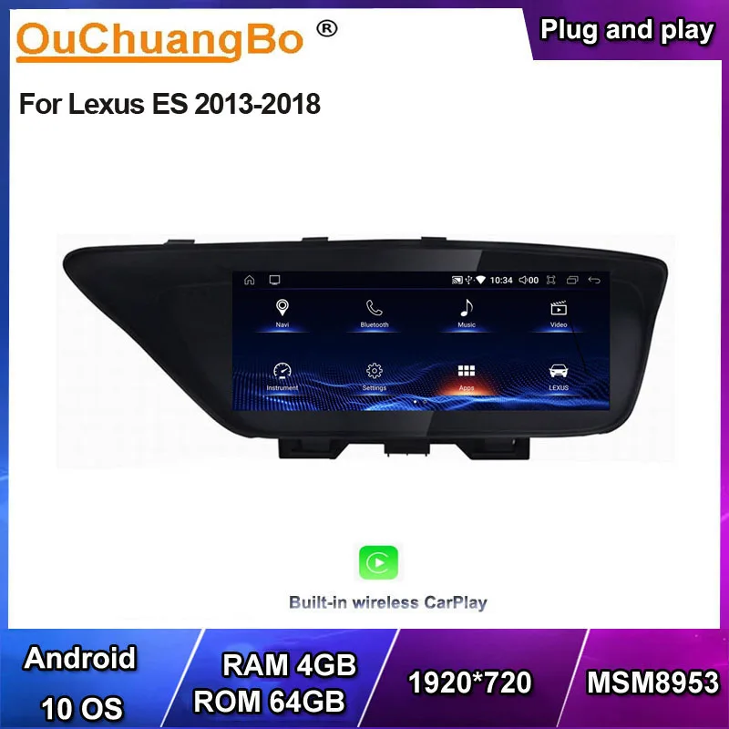 Ouchuangbo Автомобильный мультимедийный gps навигатор для Lexus ES250 ES350 2013 2018 Поддержка 8