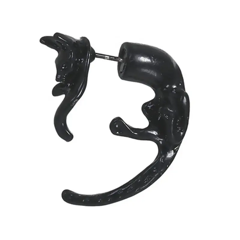 В стиле хип хоп Стиль 3D Двухсторонние серьги на Хэллоуин с изображением черного