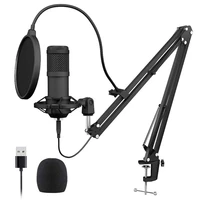 usb condenser microphone professional recording pc microphone with adjustable stand for karaoke video gaming streaming