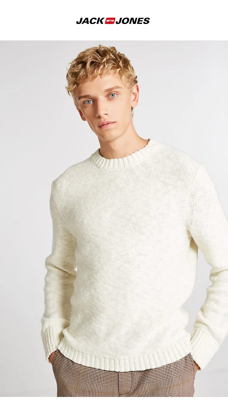JackJones мужской сплошной цвет шерстяной ткани свитер 218425528