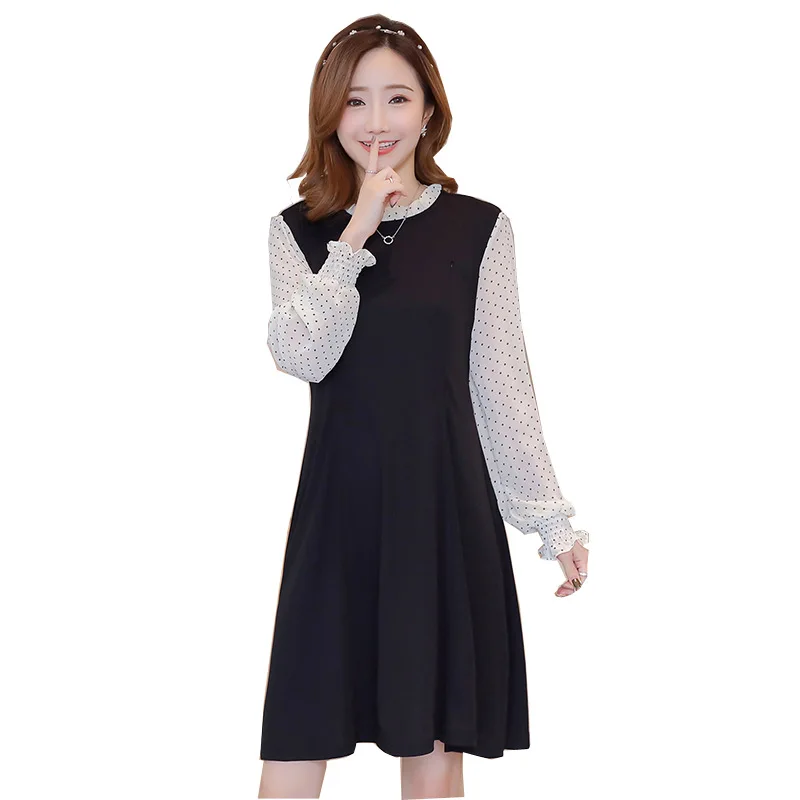 

Новинка 2021, осенне-зимнее новое модное платье в горошек для грудного вскармливания для беременных женщин, Элегантное Вечерние ничное плать...