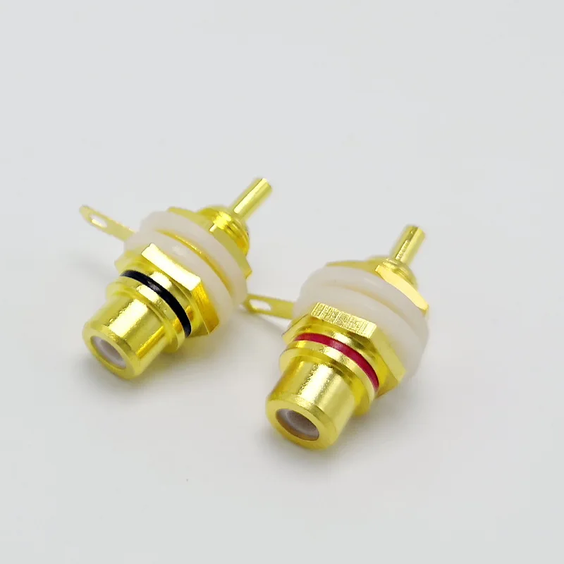 RCA разъем Чистая медь с позолоченным AV RCA гнездо 8 шт./лот