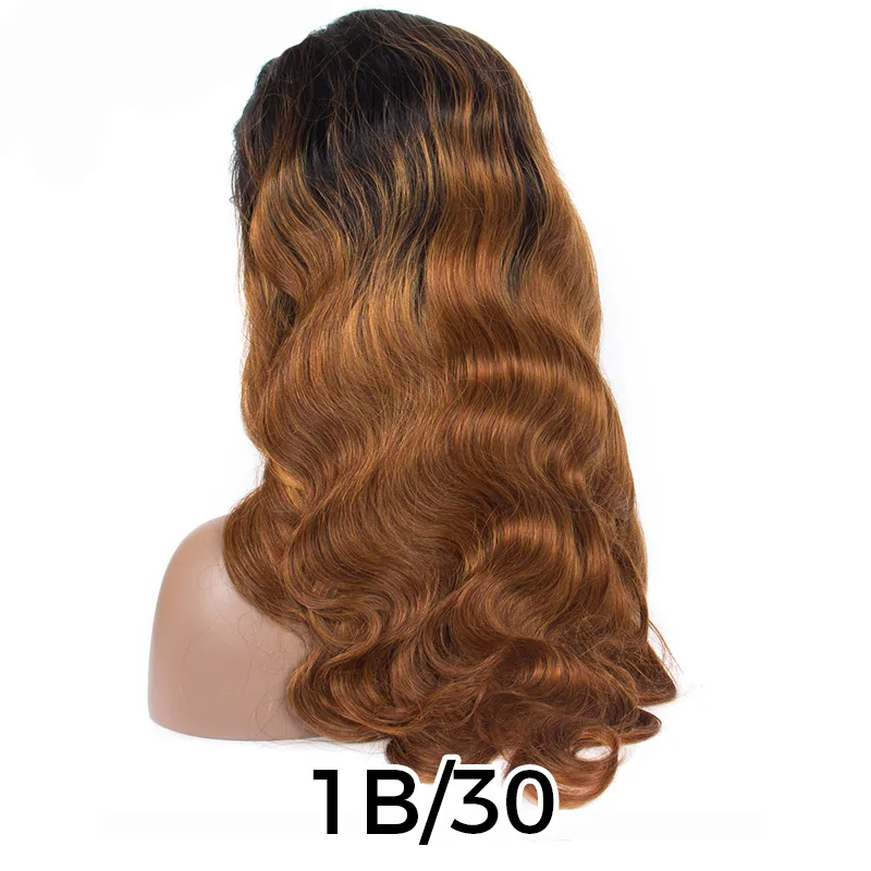 1B30 Color Wig 13X4 150% Невидимый красная объемная волна Синтетические волосы на кружеве парики из натуральных волос с Африканской структурой, предварительно вы эффектом деграде(переход от темного к Цвет Реми бордовый парики для чернокожих Для женщин - Цвет: 1B30 Color Wig