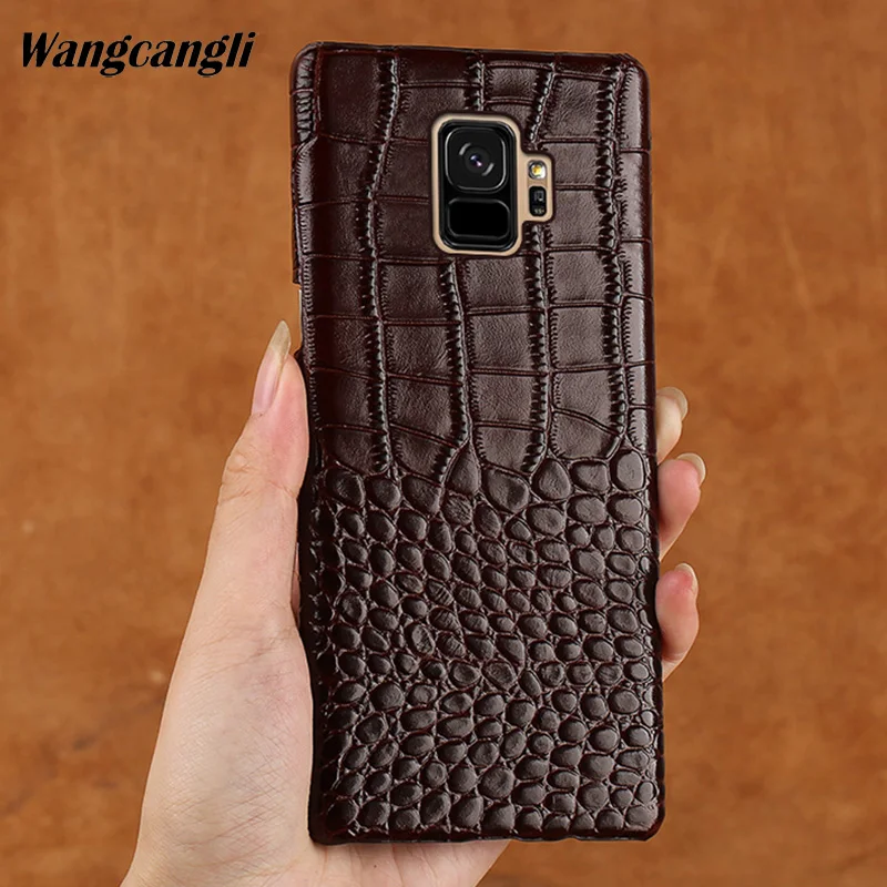 

New half-pack mobile phone case for Samsung Galaxy 8 crocodile texture phone case Genuine Leather phone protection case