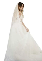 new arrival flare wedding veil bridal cathedral veil 1 tier cut edge with comb
