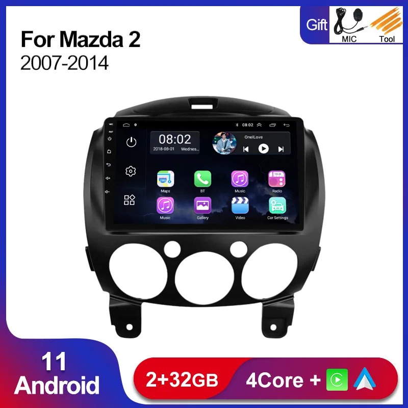 

9'' Android 11 4Core Car GPS NavigationFor MAZDA 2 Mazda2 2007- 2014 Radio Stereo Multimedia Player WiFi BT RDS 2Din NO DVD