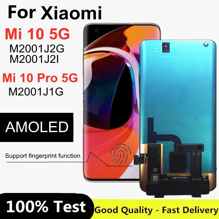 

ЖК-дисплей 6,67 дюйма для Xiaomi Mi 10 Mi10 PRO 5G M2001J1G M2001J2G M2001J2I, сменный сенсорный экран с цифровым преобразователем в сборе