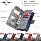 Кожаный чехол-кошелек с девятью отделениями для карт для Xiaomi 11 T Poco M3 M4 X3 Redmi Note 11 4X5 6 7 8 9 10 S 9T 9A 9C 8T K40 Pro Max