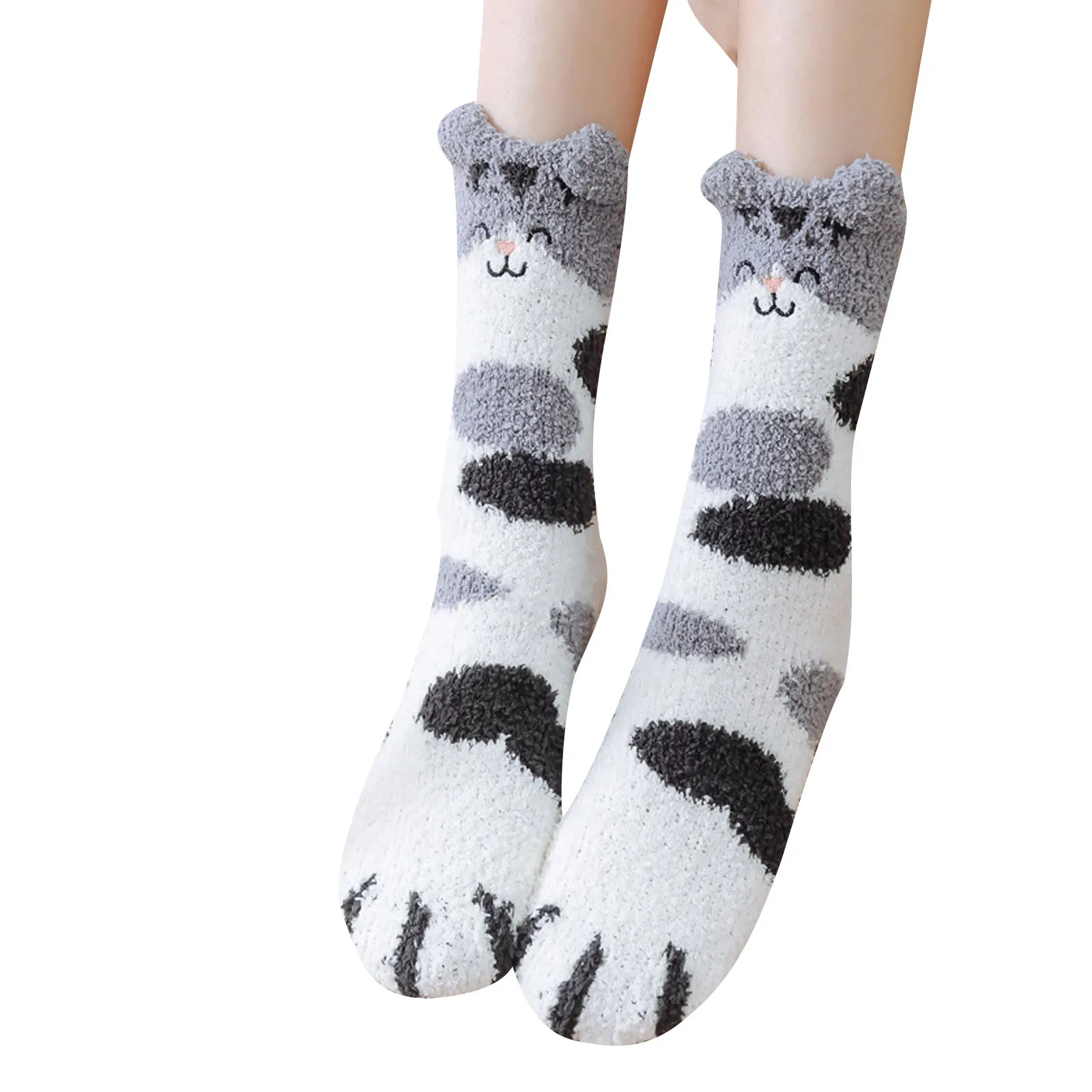 Женские чулки с животным узором вязаная пряжа коралловый бархат Главная Одежда