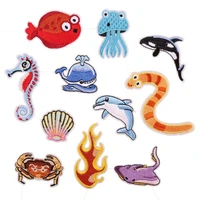 animal underwater world hippocampus patches snake patch iron on jellyfish patches wholesale for clothing child diy decorate