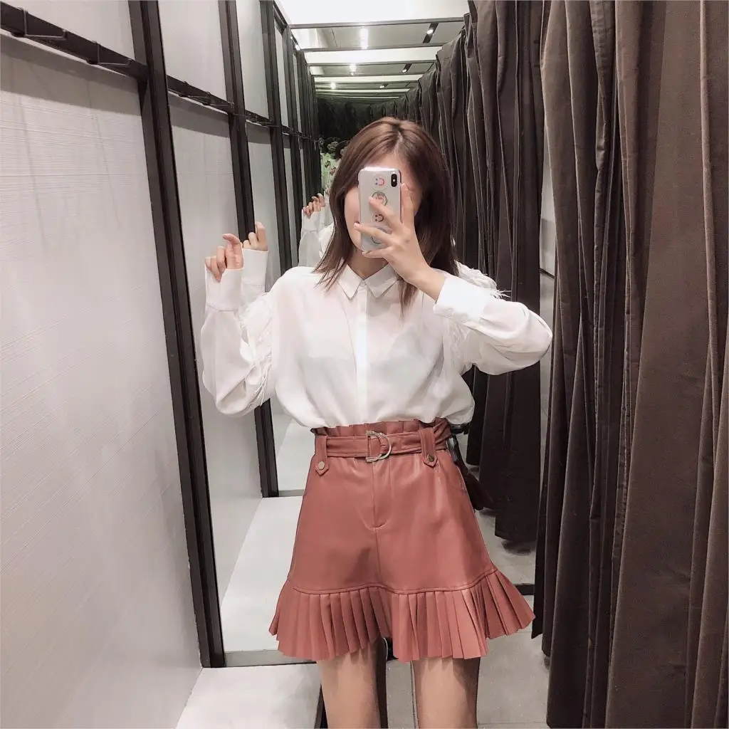 Осень и зима 2019 новая &quotЖенская одежда пояс маленькая косая юбка из