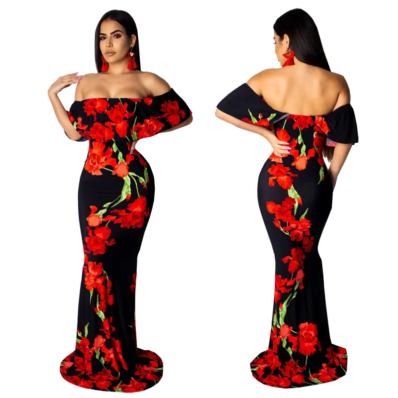 

S-XXL Womens 2 Piece Outfits Summer Floral Beach Crop Mermaid Skirt