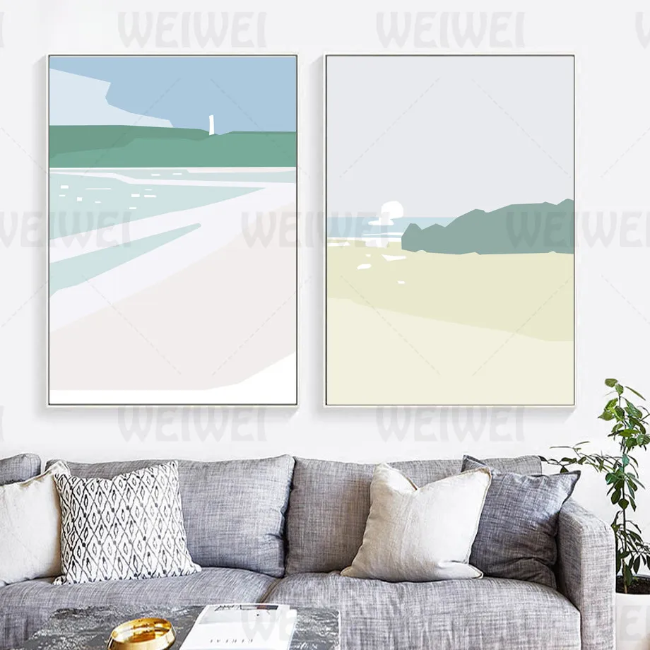 

Abstract Landscape Home Decoration Painting Sea View Clouds Living Room Wall Canvas Poster Bedroom Coffee Shop Bedroom Prints
