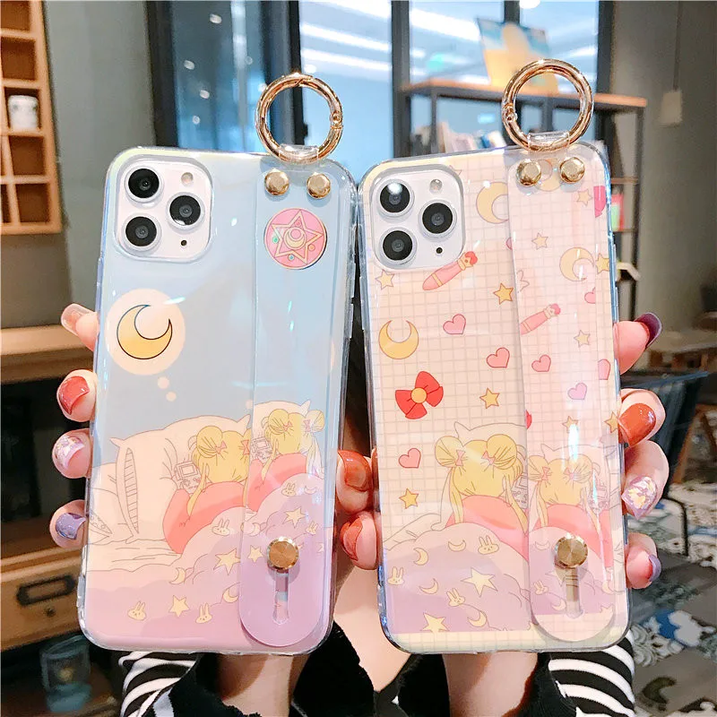 Японское аниме мультфильм милая девушка Луна Кот Мягкий чехол для телефона iPhone 12