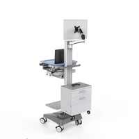 integrated computer cart with computer case for operation room